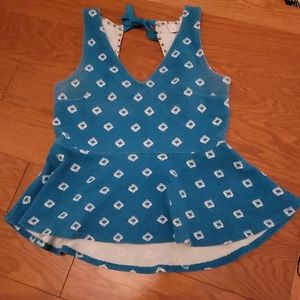 Anthropologie postmark teal peplum top